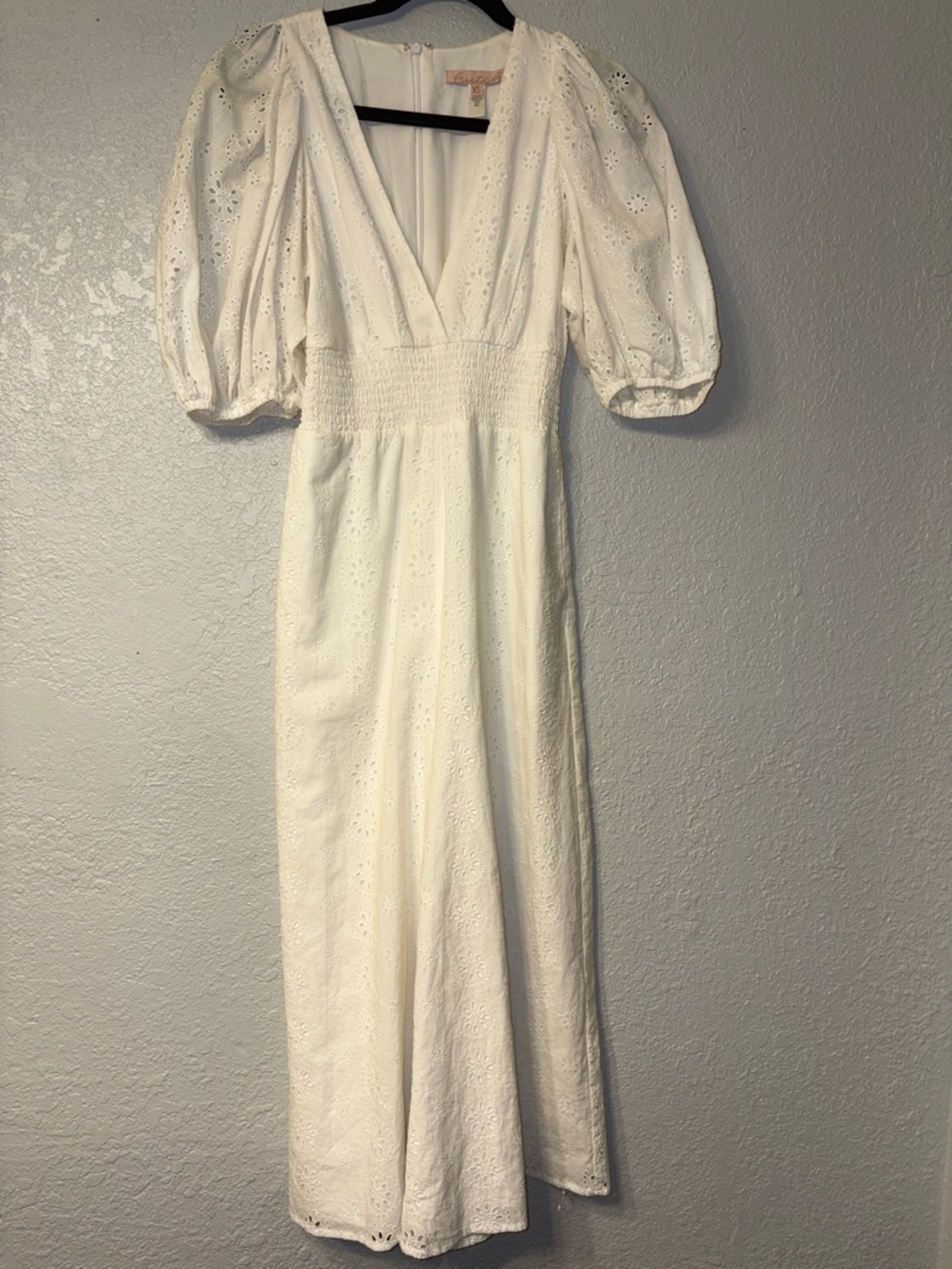 Hutch White Eyelet Puff-Sleeve Maxi Dress